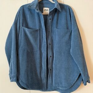 Zara Blue Lightweight Shirt Jacket